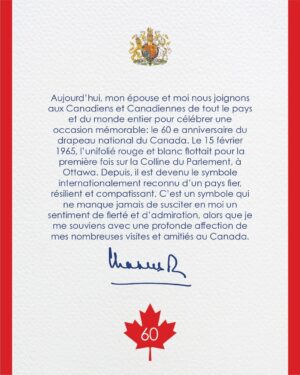 Queen Elizabeth II of the United Kingdom Instagram - 🇨🇦 A message from His Majesty The King to the people of Canada, celebrating the 60th Anniversary of the National Flag of Canada.

🇨🇦 Un message de Sa Majesté le Roi aux Canadiens à l’occasion du 60e anniversaire du drapeau national du Canada.

On this day in 1965, Canada’s red and white maple leaf flag was raised for the very first time on Parliament Hill.