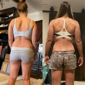 Ronda Jean Rousey Instagram - Women’s bodies are insane, making babies is no short order and again I’m nursing a baby in my lap worrying I’ll never be the same again. 
So here’s a “before” (6 weeks after having Pō) and “after” (6 months after delivery) that I’ve been looking at for motivation/consolation. 
Crazy to think now that  I never shared these pics cause I was afraid of people comparing my post-baby-bod to my fight-camp-form in a cruel way. 
Now it’s obvious the one unfairly comparing was me - holy shit what an idiot I was, I’d be so proud to get back to that point now. 
So this time I’m going to try and be a little more brave and not go through this journey in secret but share it in hopes it helps anyone out there going through something similar. 

Baby Pā’ū (pronounced “Pah-ooh”) is here and healthy, hopefully I get cleared to train again in a few weeks, and then - it’s mutha fuckin montage time 😈
