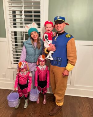 Samantha Droke Instagram - PAW patrol is on a roll!! 🐾

#halloween2024 #pawpatrolcostume #rainyhalloween #familytheme
