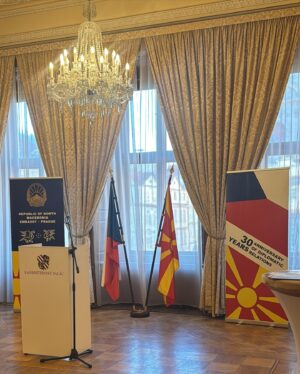 Sara Sandeva Instagram - 30 years anniversary of diplomatic relations between Republic of North Macedonia and Czech Republic. 
Thank you for having us. 
❤️