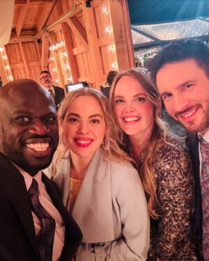 Sarah Dugdale Instagram - Just a nerd getting to do what she loves for a living. I hope you’re loving season 6 of @virginriverseries much as we loved making it. I guess we should start taking bets on how long Lizzie will be pregnant for…? 😜