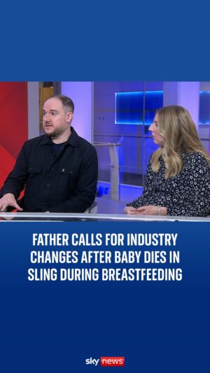 Sarah-Jane Mee Instagram - The father of a seven-week-old boy who died after being breastfed in a baby carrier is calling for increased safety standards around baby slings.

Jimmy Alderman’s dad George, a Sky News employee, and his mother Ellie spoke to Sarah-Jane Mee

#UKNews #SJUK #SkyNews