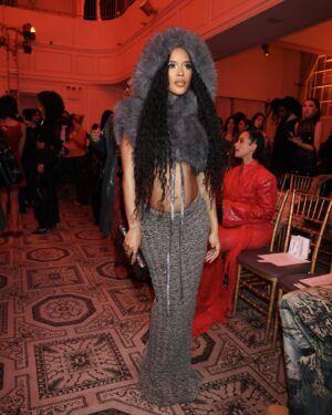 Serayah Instagram - 🩶 @kimshuistudio 

Fit: @kimshuistudio 
👘 @aaronchristmon | @marquisemiller 
Face: @nataliesartistryy 

📸 @walik1 
#nyfw