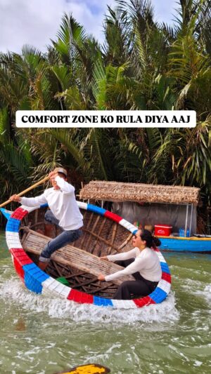 Shibani Bedi Instagram - ‘You only live once’ bol ke peeth tudwa li guys
Pushed to do this and shot by @damnsourabh 
.
.
.
#travel #adventure #water #reels #reelsinstagram #explore #explorepage #shibanibedi #vietnam
(Travel, vlog, adventure sport, vietnam, shibani bedi)
