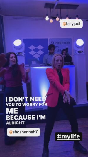 Shoshannah Stern Instagram - No better dance partner to my favorite Billy Joel song than the AWESOME  @shoshannah7 !!! #MarleeMatlinNotAloneAnymore  #sundance #sundancefilmfestival #sundance2025 #billyjoel #mylife
