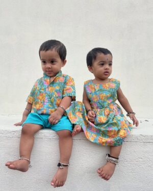 Shwetha Bandekar Instagram - My little laddus wishing you "Happy Onam" 
#shwethabandekar #sb #reelsinstagram #reelitfeelit #instagood #kstwins #twinmom #twinbabies #onam #onamcelebration