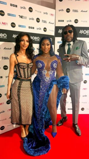 Spice Instagram - @moboawards with the King of Dancehall @vybzkartel and his wife Sidem……..We no see dem………..
Dress @tiannahsplacempire 
MUA @glowbyaba 
Content creator @skjcontent @shankimoy 
Hair @edmundbossmanhair