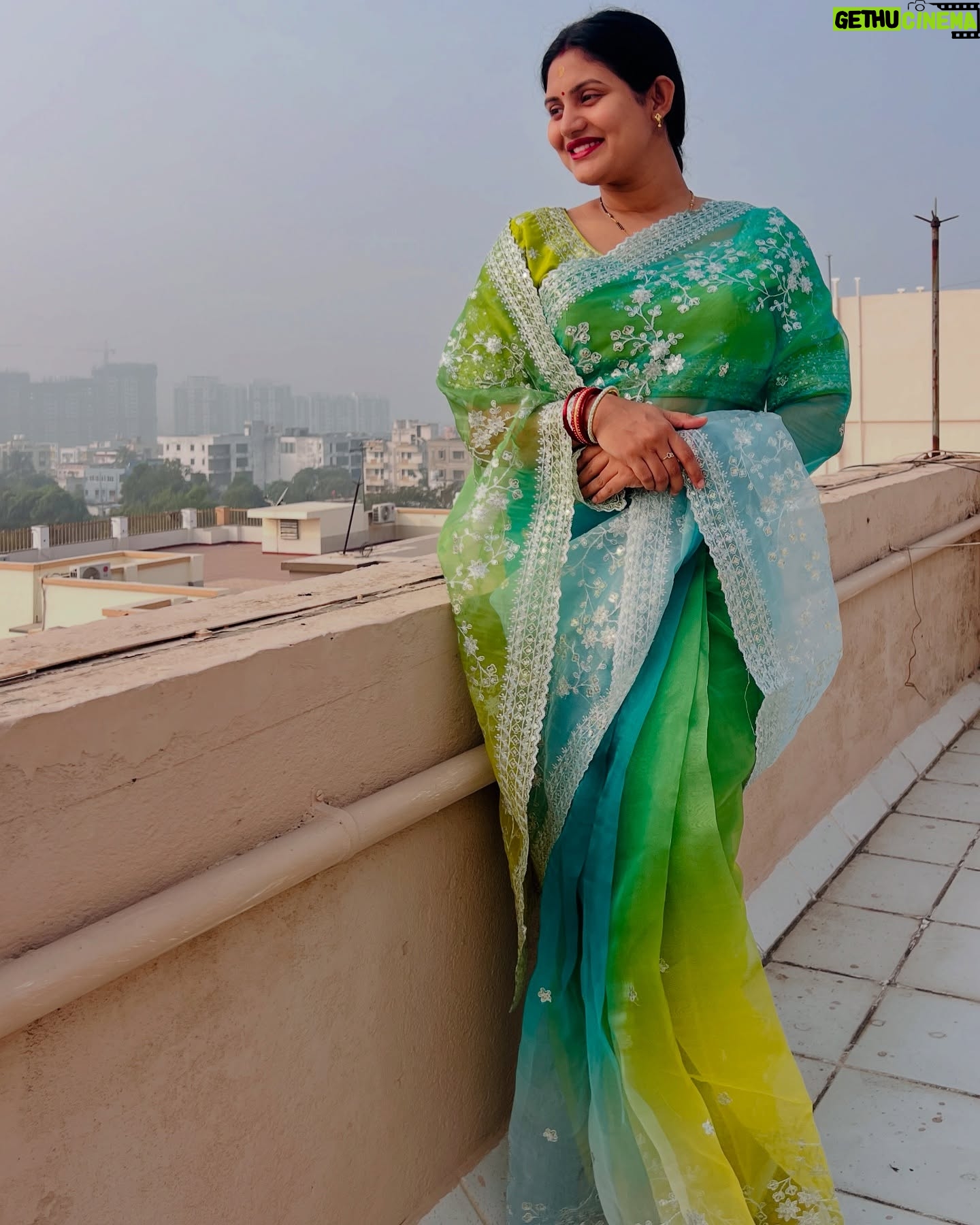 Sradha Panigrahi - 33K Likes - Wearing this beautiful saree from @kikili____collection 💚 . DM to Order Yours 🫶