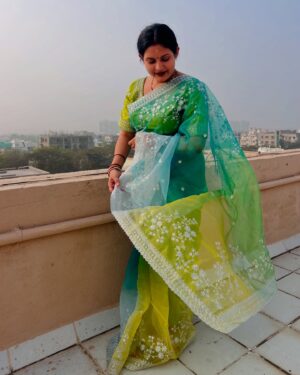Sradha Panigrahi Instagram - Wearing this beautiful saree from @kikili____collection 💚 . DM to Order Yours 🫶