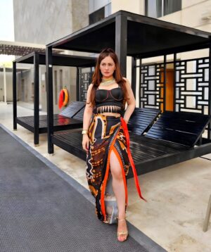 Stephanie Timmins Instagram - "Tribal-tastic" times in Dxb 🖤❤️‍🔥✨️
Cord Set @themissyco 

( Tribal Cord Set,Tribal Print, crop top, printed Skirt, Dubai, travel Diaries. Cord Set)
#cordset #resortwear #Dubai #fashioninfluencer ##travelinfluencer #traveldiaries #summeroutfits #lookoftheday #ootd #ootdindia #SS24 #tribalprint #prints #printedskirt #croptop #feistyfoxtravels #feistyfoxdiaries #indianfashionblogger #Fashion