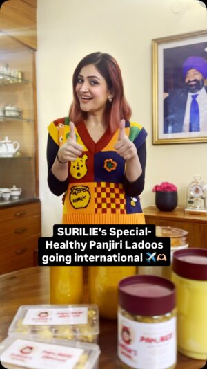 Surilie Gautam Instagram - Surilie’s Special- Healthy Panjiri Ladoos going international ✈️🫶🏻😇

#usa #newyork #healthypanjiriladoos #organic ghee #organic haldi #organic saunth #blessed