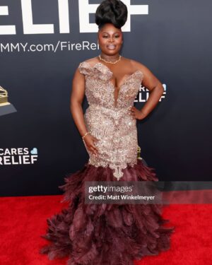 Tarriona Ball Instagram - Grammys 2025 @mzbeejoness @korebellekkofetche @marquiswardbeauty I thank you all so much for making me feel and look so beautiful and BROWN!!!