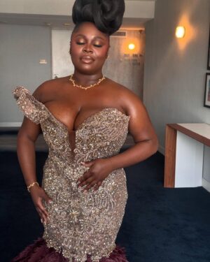 Tarriona Ball Instagram - Grammys 2025 @mzbeejoness @korebellekkofetche @marquiswardbeauty I thank you all so much for making me feel and look so beautiful and BROWN!!!