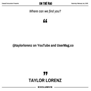 Taylor Lorenz Instagram - A short interview with one of the great commentators on the net and an inspirational shitposter in her own right: writer Taylor Lorenz 🥂
