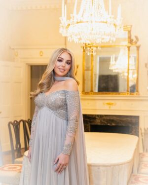 Tiffany Trump Instagram - January 20th, 2025 the evening of my dad’s inauguration as the 47th President 🩵& marking 6 months pregnant with my first child 🤍