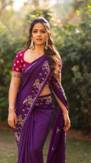 Vaishnavi Chaitanya Instagram - Every pleat, every fold tells a tale of elegance✨
.
.
.
#saree #traditional #love ❤️
.
Styling @_being_mini_ 
Saree @issadesignerstudio 
Jewellery @necheliofficial 
Brand engagement @elevateadvertisingindia 
Makeup @makeupbysiva 
Hair @hairbyvenky 
Shot by @chinthuu_kliicks 
Outreach @kudipudivijaykumar97