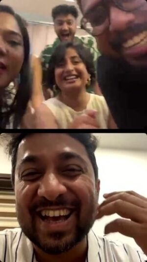 indhu Instagram - @orujaathijaathakam success celebration live interaction with @vineeth84 ❤️🤍
.
#orujaathijaathakam