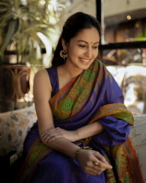 Abhinaya Instagram - Draped my Mom’s saree.. Still feel her around ❤️ 👗  @manafashionsofficial
