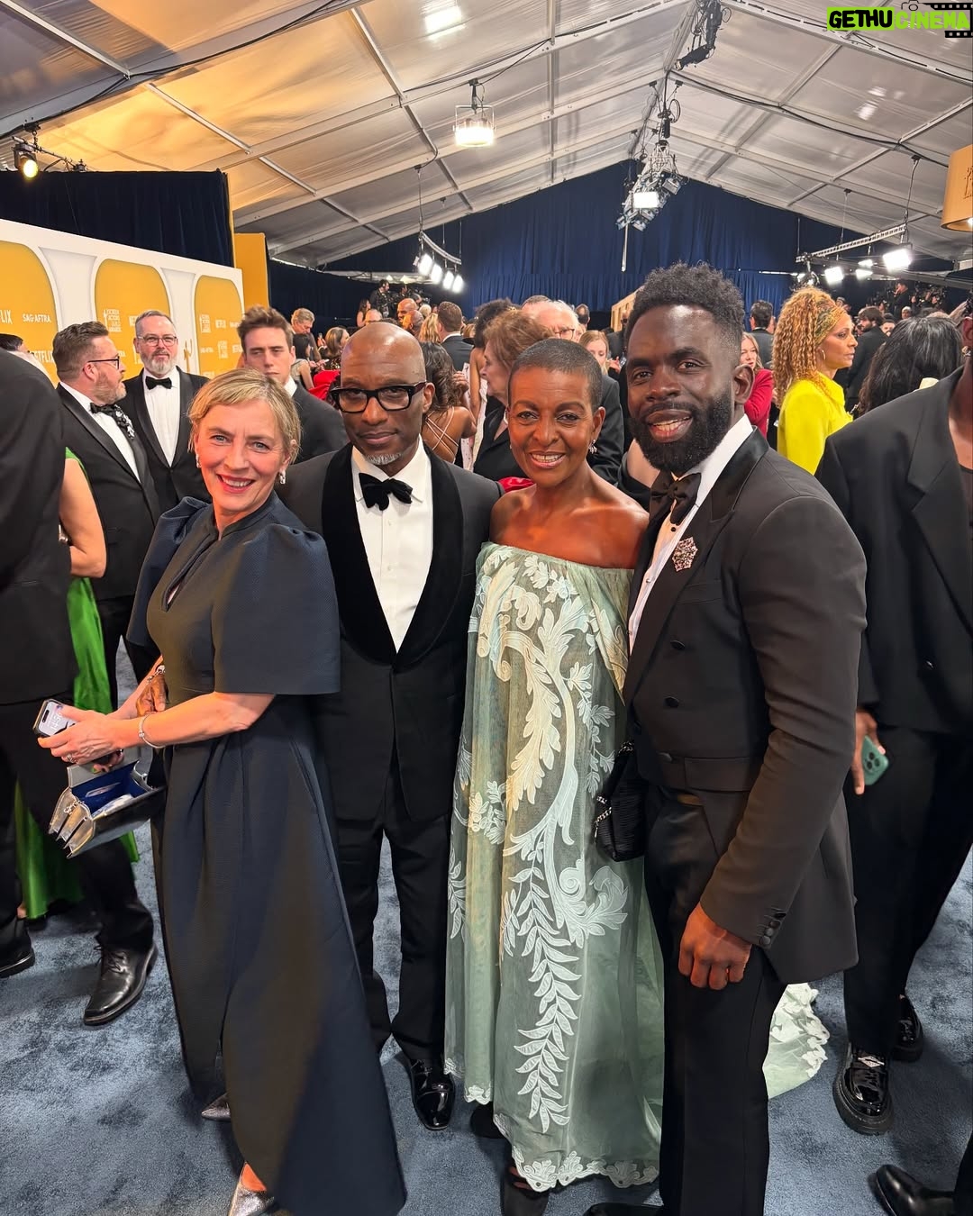 Adjoa Andoh - 23.3K Likes - SAG- tastic night!! Lifetime achievement award to the terrific Ms Jane Fonda still fabulous funny fierce campaigning championing love & fellowship. Bridgerton,The Bear,Jackal Slow Horses,The Diplomat,Shogun - we’re all in her mighty slipstream. All thanks to #stellamccartney #garrards #annahugheschamberlain for styling #sagawards