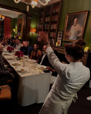 Adrienne Cheatham Instagram - Tuesday night was magical! (And made me miss being in restaurants 🥲) I’m so honored to have been a part of this event for the @jacquespepinfoundation and @beardfoundation sharing a kitchen with @lerouxeddy @danielboulud @chefgabrielkreuther @jacquestorres 

Our host @marvasmalls brought together an incredible group of people around the table that are all excellence personified and it was an honor to cook for them (during Black History Month no less). 
Sharing space with the chefs from all the teams, working collaboratively and seeing how much we all have in common was a joy. A special THANK YOU to @lana_cooks for coming straight from the airport to be there with me making sure things went smoothly, @jbfizabela for running the evening so well, and the great students from @iceculinary Abe, Nyaira, and Marven who came with open minds and good vibes to assist and soak up the experience. 

***For those of you who voted in the outfit poll, I went with Option 3 - the blue work jacket look for prep and set up, then did a costume change for service into Option 1 - the classic, crisp white jacket and apron! It felt right and was perfect for the situation. 

#chef #cheflife #jamesbeardhouse #blackhistorymonth