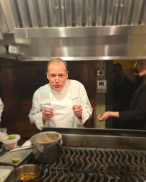 Adrienne Cheatham Instagram - Tuesday night was magical! (And made me miss being in restaurants 🥲) I’m so honored to have been a part of this event for the @jacquespepinfoundation and @beardfoundation sharing a kitchen with @lerouxeddy @danielboulud @chefgabrielkreuther @jacquestorres 

Our host @marvasmalls brought together an incredible group of people around the table that are all excellence personified and it was an honor to cook for them (during Black History Month no less). 
Sharing space with the chefs from all the teams, working collaboratively and seeing how much we all have in common was a joy. A special THANK YOU to @lana_cooks for coming straight from the airport to be there with me making sure things went smoothly, @jbfizabela for running the evening so well, and the great students from @iceculinary Abe, Nyaira, and Marven who came with open minds and good vibes to assist and soak up the experience. 

***For those of you who voted in the outfit poll, I went with Option 3 - the blue work jacket look for prep and set up, then did a costume change for service into Option 1 - the classic, crisp white jacket and apron! It felt right and was perfect for the situation. 

#chef #cheflife #jamesbeardhouse #blackhistorymonth