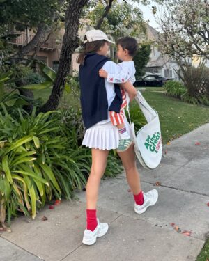 Aimee Song Instagram - I can’t believe February is over already! Did the most during the shortest month! So many exciting things happening in March!!!!!! 🥰❤️

1. 6 months with Milo
2. 6. & 7. Did salmon sperm facial spaced 4 weeks apart at @contrapposto, the most beautiful clinic ever
3. Teo and I in matching pink socks 
4. This @dior bag 😍
5. After our 6 month check up with Milo
7. Cy Twombly aka Cy Teombly hard at work
8. & 9. Sneak peek of my @luluandgeorgia pieces launching in March! OMG!
10. Last ones to leave a party
11. After tennis with @sunset_tennisclub 
12. New @amiyaco shirts launching in March, made in Italy
13. @amiyaco sweater and scarf, back in stock 
14. Favorite @chanelofficial loafers also comes in a sling back 
16. Celebrating Teo’s bday