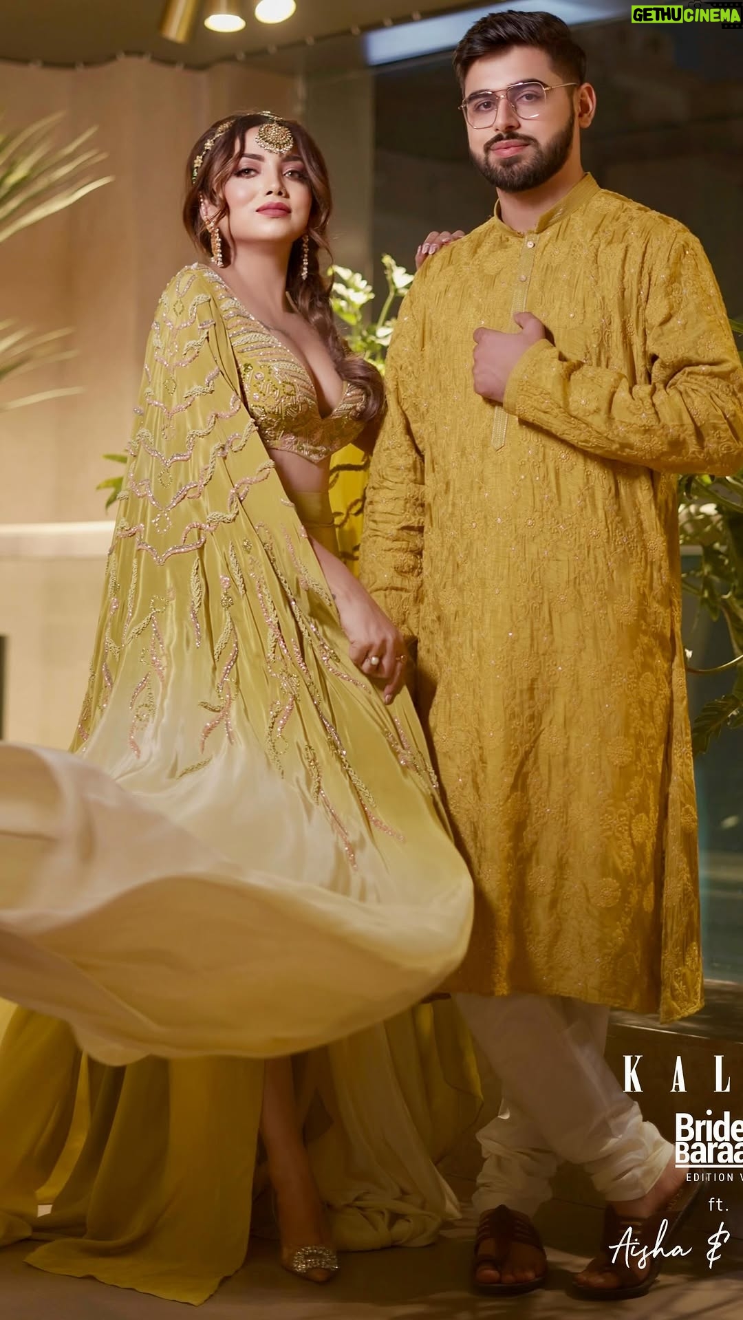 Aisha Mahdi - 60.8K Likes - Collaboration
// There are very few outfits that steal my heart ❤ in an instant, but this unique Citrus mermaid dhoti Skirt caught my attention instantly.
Trust me when I say this, it's going to steal all the limelight in wedding festivities and special occasions.
The fact that I can twin with Sahil @viewflickstories is a bonus. We wore this stunning collection by @kalkifashion is just ❤
Outfit deets:
My Outfit: Citrus Mermaid Dhoti Skirt With A Crop Top In Long Cape Embroidered Sleeves, Plunging V Neckline In Embroidery
Sahil's Outfit: Dark Mustard Kurta Set In Silk With Lucknowi Thread Embroidered Floral Jaal
Check out your perfect picks for this season from @kalkifashion
Also, I had paired this gorgeous Earring and Mathapati from @paldzigns.jewel , Trust me these beautiful pieces are perfect to make a statement appearance.
#Collaboration #KalkiFashion
