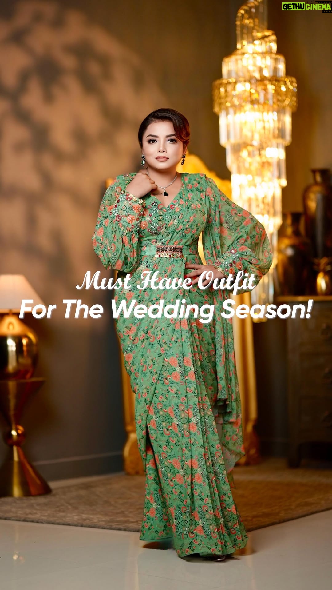 Aisha Mahdi - 63.5K Likes - // There's a wedding on the horizon and I've got the perfect outfit for it! 💍💚
This stunning look from @studio.mikukumar is a must-have for the upcoming festivities. The hand embroidery is intricate and sumptuous, making it the perfect choice for a modern yet timeless look. Green is definitely the colour of the season and this outfit is ticking all the boxes. Are you loving this as much as I am?
#FitsForVivahWithAisha
#WeddingSeason #FestiveFashion #GreenIsTheNewBlack #MikuKumar #EmbroideryLove #TimelessElegance #ModernStyle