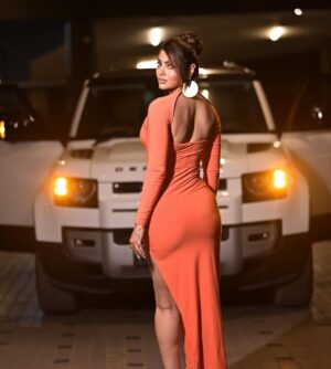 Akanksha Puri Instagram - Beauty and the Beast 🫶❤️
.
.
Captured by @lsd.photography.official 
.
Outfit by - @clubllondon via @shopphantasy 
Styled by - @styleitupwithraavi with @styleby_khushboo 
Jewellery @the_jewel_gallery 
Hair @nargissayyed79 
.
.
#aboutlastnight #foryou #defender #awardsnight #instaphoto #trending #lifestyle #beauty #fitness #style #fashion #beingme #AK #akankshapuri #❤