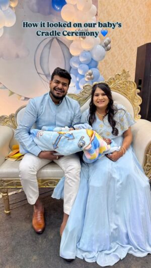 Akshya Digital Diaries Instagram - What we wore on our baby's cradle ceremony.
Totally got so many compliments and loved the outfits frkom @jayaascouture 😍👕👩‍🍼🥑