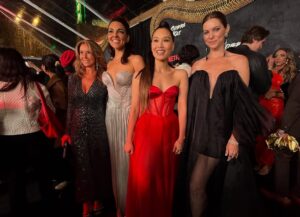 Alicia Hannah Instagram - cobra kai never dies❤️❤️❤️❤️ 

premiere look
styled by @benjaminholtrop 
makeup @karayoshimotobua 
hair @yumabastet 
style assist @emilykejohnson
​gown - @coral_castillo
jewelry - @kylechandesign @stephaniegottlieb
shoes - @charleskeithofficial
