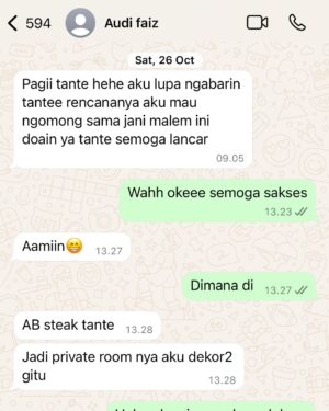 Alya Rohali Instagram - As a parent there will be first time for everything regarding our children . First born, first walk, first school, first graduation, first love, first broken heart .. and this time first marriage proposal … wow what a phase of parenting life . 
Jadi begini ceritanya … 
Slide 1 coming soon lamaran antar keluarga besar jani dan audi 
Slide 2 pertama kali audi mau menyampaikan maksudnya … mau propose jani . Mama masih kaget tapi ayah super girang 
Slide 3 setelah beberapa kali tertunda , after jani pulang dari London dan chicago akhirnya info akan propose 
Slide 4 Mama cepu sedikit ke adik2 and mereka super happy 
Slide 5 and 6 Finally di propose membuat kegegeran di group keluarga besar , haha jani gak tau kalau kita semua orangtua udh diajak ngomong dulu 
Slide 7,8,9 parents meeting after the proposal ,  the more the merrier 
Slide 10 dst final preparation for lamaran formal dengan semua keluarga besar . 
Bismillah lancar semua … tunggu cerita selanjutnya ya