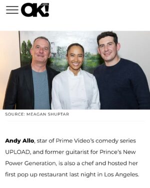 Andy Allo Instagram - Still pinching myself! 🥹✨ “There’s been a brisk influx of African fare in Los Angeles recently, and perhaps the most elegant of them all is Cameroonian cuisine from singer, actress, and chef Andy Allo.” — LA Weekly 😭😭

Seeing my first food review and all the incredible press around my pop-up has been surreal. This journey has been about honoring my roots, pushing Cameroonian cuisine to the forefront of fine dining, and sharing my love for food in a way that feels so personal. Read full review at link in bio! 

A dream come true—and just the beginning. 💫🇨🇲 Follow my chef page ➡️ @akonebychefallo 

Thank you to everyone who has supported, shared, and shown up! More to come. 💛

#CameroonianCuisine #FineDining #DreamComeTrue #LAFoodie #AfricanFood #MichelinAspirations #ChefLife #AndyAllo #Foodie #RestaurantJourney #LAEats #PressMoments