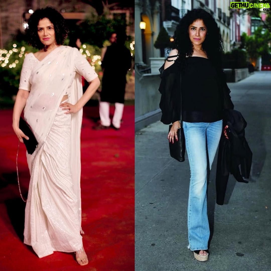 Angeline Malik - 271 Likes - Eastern or western? Jeans look or sari look #jeans #sari #karachi #newyork