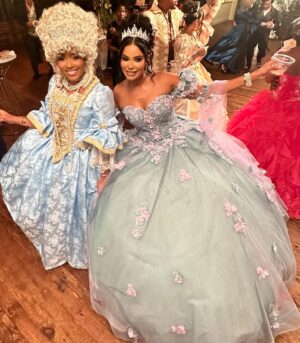 Anila Sajja Instagram - Happy Anniversary @toyabushharris & @eugeneharrisiiimd we had the best time celebrating you!!! Love you guys! ♥️ thanks for asking Avir to deliver the news!! 🗞️ 
(swipe to see our lil man do his thing)😂 #paperboy 

~ Tune in tonight “Married to Medicine” on @bravotv to watch Toya’s “Bridgerton” themed Anniversary party! 

#anniversaryparty❤️ #brigertontheme #realfriends #truefriendship #avirpaperboy #xtraxtra 
.
Hair: @dallaschristopherhair 
MUA: @king.artez 
Dress: @misquinceboutiqueatl 

#anilasajja #drkiransajjamd #fashioninfluncer #atlantainfluencer #atlinfluencer #southasianinfluencer #married2med #m2m #bravotv #oculofacialplasticsurgeon #thesajjafamily