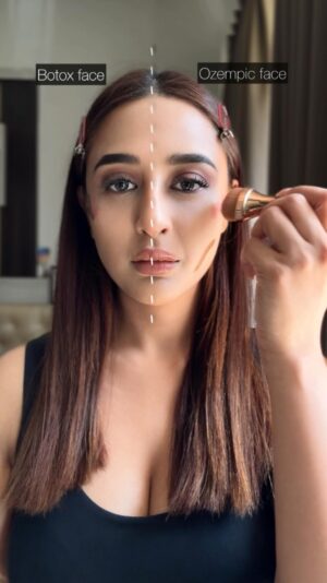 Ariah Agarwal Instagram - I Tried OZEMPIC FACE & BOTOX FACE Makeup 👀... You Won’t Believe the Difference 😍
Contour - @rarebeauty in the shade Serene
Blush- @rarebeauty in the shade Hope
Baking powder- @hudabeauty 
.
.
#OzempicFace #BotoxFace #MakeupTransformation #GlowUp #MakeupIllusions #BeautyTrends #FaceContouring