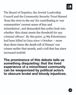 Ash Sarkar Instagram - In an exclusive extract from her new book, Minority Rule, Ash Sarkar explains how Israel’s advocates weaponised the lived experience of Jewish people to obscure a genocidal war in Gaza.