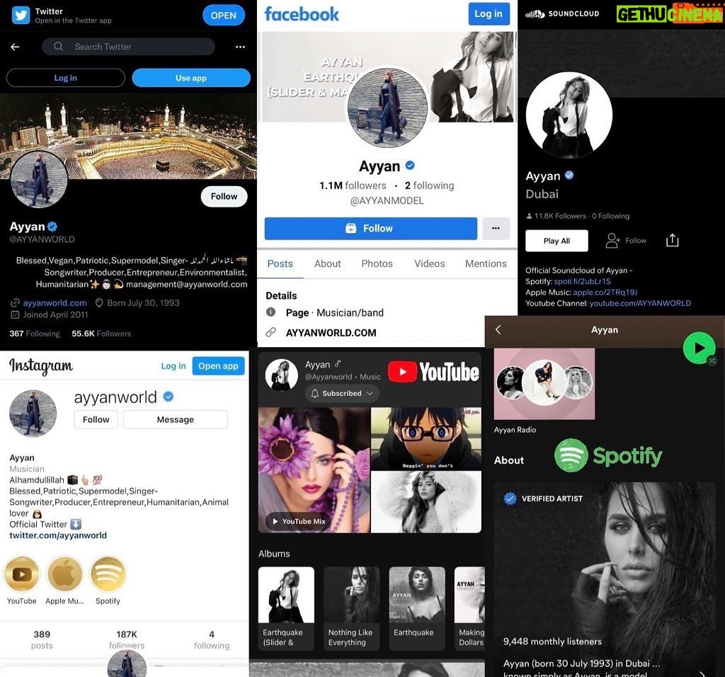 Ayyan - 499 Likes - Instagramers your love is overwhelming 🤍
I’m sure you follow all my verified social media accounts 💐
✨👸🏻💫
✅ facebook.com/AYYANMODEL
✅ youtube.com/AYYANWORLD
✅ instagram.com/AYYANWORLD
✅ SoundCloud.com/Ayyan
✅ twitter.com/AYYANWORLD
Website: AYYANWORLD.COM