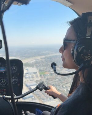 Cat Ce Instagram - What a great experience to fly helicopter 🚁 today #flyingrogue 👍they say if you can drive, you can fly, surely feels like it. I always want to fly high ❤️The view truly is a dream 🙌thanks for a fun experience, more to come… #helicopterpilot #helicopterlife 💜always take the high road, cause the sky is spectacular