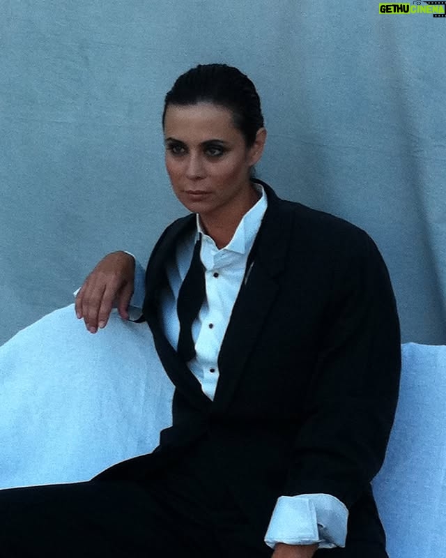 Catherine Bell - 14.6K Likes - Such a fun shoot with @michaeldoven way back when!! The suit/slick hair/mustache was an home to a Herb Ritts/Michelle Pfeiffer shoot 🖤🤍