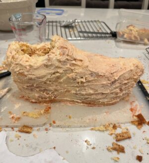 Charlotte Hawkins Instagram - The grand reveal of my trainer cake! As my husband Mark is running the London Marathon for @mndassoc I wanted to do my bit for a fundraising event... and had a bit of a marathon cake-making session inspired by one of his trainers! 👟 I watched a lot of YouTube videos in preparation, having never done this before - but to be honest I’m not sure I’d recommend undertaking it unless you have a spare 12 hours or so 🤣 but here is my method just in case! Not quite ‘Is it Cake’ level but at least it tasted good!! 
I put this on my stories as I was creating it - a big thanks for all the support, it got me through it!! 
• the inspiration
• an awful lot of cake mix
• 4 cakes and the templates - ended up needing 6 cakes!
• Sooo much buttercream….
• Bit of a pit-stop along the way 🤣 
• taking shape but it looks more like a clog at this stage!
• Sticking it all together with jam and buttercream, not the prettiest but it does the job
• Resorting to raiding Ella-Rose’s play-doh box for some modelling tools - a bit of a wash and they worked a treat! 😂
• an awful lot of fondant needed 
• starting the process of sticking it on
• the professionals have what’s called a ‘texture mat’ - I have a cheese grater… 
• templating the tricky sections
• shaping it into the finished article - don’t forget to thread those laces!!
Good luck if you try it 😂 
#cake #isitcake #cakemodelling #cakecraft #mnd #mndassociation #fundraising #londonmarathon