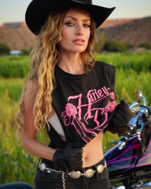 Cody Renee Cameron Instagram - When I was a wee little girl in a small town I used to DREAM of traveling the world, but I didn’t know anyone that had ever left so I was scared that maybe I’d never leave, too. Hot dang, was I wrong. Turns out that little girl had a whole bucket full of courage & packed everything she owned into her beat up car and moved cross country not knowing a soul & with just the money she’d saved bartending her way thru college. I’ve been robbed at knife point, had my identity stolen, my car stolen, i’ve woken up in jail, I’ve gone to sleep in the ER, & I know what it’s like to be hungry. I’ve had nowhere to go at times and relied on the generosity of strangers for survival. I know what it’s like to clean toilets for minimum wage & be grateful. I know what it’s like to do a lot worse, too. I’ve learned every lesson the hard way 3 times and I wouldn’t change a gosh darn thing. Now I get to ride motorcycles all over the world and make cool videos for a living. If I can do it, you can too. Follow those dreams, darling. ❤️‍🔥

📸 @blurredlines.la 
🌅 Zion, Utah 

#bikerbabe #harleydavidson #harleygirl #bikerchick #cowgirlstyle #adventuregirl #zion