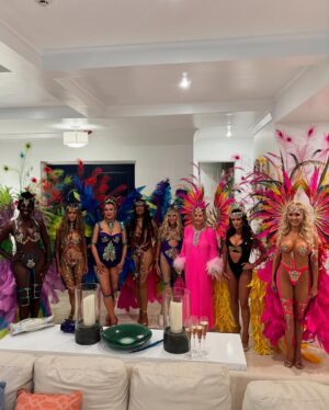 Dorit Kemsley Instagram - Season finale tonight in St. Lucia! Experiencing Carnival there was truly unforgettable. Huge thanks to @badassboz for outfitting us in traditional costumes and championing women’s empowerment. A perfect end to the trip! #rhobh @bravotv