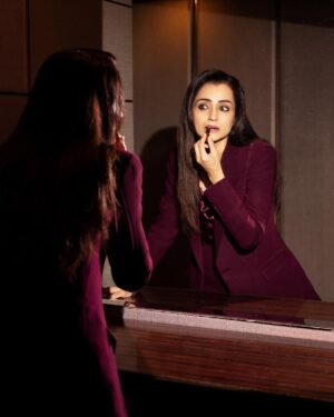 Eka Lakhani Instagram - Trish 🍷

Wearing custom suit by @blackshades_bespoke 
Top by @soul__spectrum 
Jewelry @mykreshya 

Styled by @ekalakhani @malinikarthikeyan @harshene.ravichandar 
Make Up @uspawar3 
Hair by @rohini_hairstylist 
Photographed by @lakshmiijagan 
Talent Management @southbay.talent @prashanthpotluri @akshitha.subramanian 
 
#Trisha #TrishaKrishnan #FICCI #ThugLife #StyledByEka @ficci_india @meta