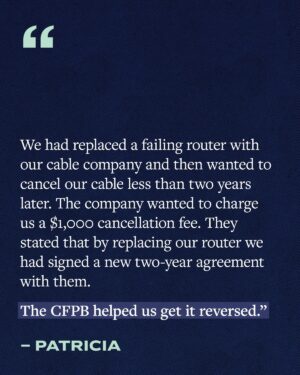 Elizabeth Warren Instagram - When Donald Trump, Elon Musk, and the GOP attack the Consumer Financial Protection Bureau, they’re attacking Americans like Angela, Patricia, and Rebecca.

I’m in this fight all the way to defend the Consumer Financial Protection Bureau—because this little agency makes a real difference in people’s lives.