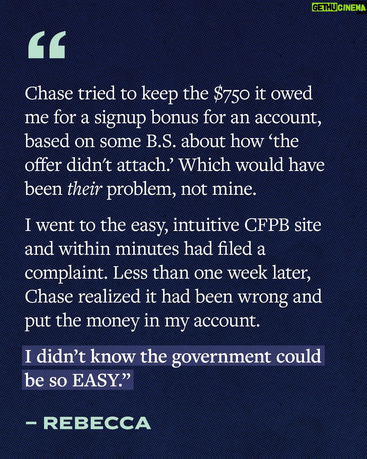 Elizabeth Warren - 73.8K Likes - When Donald Trump, Elon Musk, and the GOP attack the Consumer Financial Protection Bureau, they’re attacking Americans like Angela, Patricia, and Rebecca.
I’m in this fight all the way to defend the Consumer Financial Protection Bureau—because this little agency makes a real difference in people’s lives.