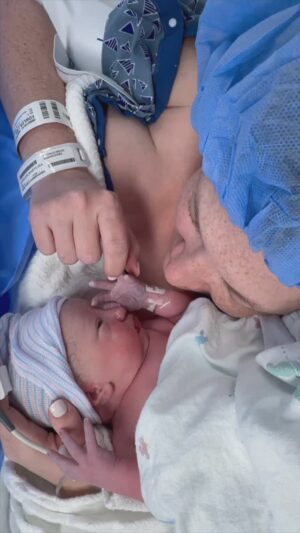 Elle Fowler Instagram - Baby 3 is here and our hearts are so full! Her arrival was early and unplanned - completely different from her two brothers, so a storytime will be coming! The song is by her daddy @alexgoot. Our family is complete with this sweet girly pop 🎀