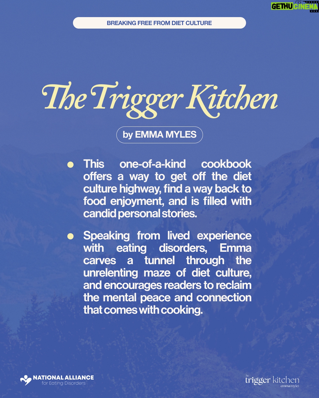 Emma Myles - 590 Likes - Diet CULTure—let's talk about it.
We’re thrilled to collaborate with @emmacat, author of The Trigger Kitchen, to shine a light on how to bring to light the overwhelmingly normalized way diets operate like cults- preying on insecurities, selling false promises, and keeping us imprisoned in an unending cycle of guilt and shame and isolation.
For support and resources, the National Alliance for Eating Disorders is here for you:
📞 Call: 866.662.1235
📲 Text ‘ALLIANCE’ to 741-741
🌐 Visit: allianceforeatingdisorders.com
#DietCulture #MentalHealthMatters #SelfCompassion #EatingDisordersAwareness