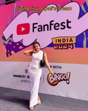Gopali Tiwari Instagram - What a fun evening ❤️
Thank you @youtubeindia @youtubefanfest @youtubecreatorsindia