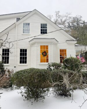 Gray Benko Instagram - When we first moved into this house, I always dreamed of seeing it blanketed in a cloud of white at Christmastime. I also thought this would be my forever home. I spent the time that we had here making it our own. I poured so much of myself into every aspect of it’s design. So many hours peering through the wavy glass from my favorite perch in the living room. It’s 200  year old walls became my friends; it’s ghost stories felt like family. The time we spent here was full of laughter and tears, celebrations and heartbreaks. I watched my children grow here. I loved them so hard here. So many memories will be left behind. Some beautiful and some painful, but mostly beautiful. I will miss so many things about this place. I’ll miss the cozy nights spent cuddled up with my babies in front of the fire. I’ll miss the old oak tree in the corner of the property (I’ve heard it told that it’s the second oldest living thing this side of The Mississippi) and that peaceful illusion that walking into the back yard creates, like you’re all alone in the world.  I’ll miss the old fig tree in the side yard that bore so much incredible fruit for us over the years. I’ll miss the way the floor boards creak beneath my feet. I’ll miss my amazing neighbors who have loved us so well. I’ll miss the sounds of my children playing in the pool. This house was so much more than just a house to me and it will forever have my heart. However, I know it’s time to move on. The kids and I are starting a new chapter next month and I have to believe it will be even more beautiful than the last one. I’m so thankful for the time we have had here and so glad I finally got to see it blanketed in snow 🤍